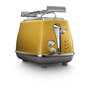 Voir la diapositive 2 : DELONGHI Toaster DELONGHI ICONA CAPITALS 2 tranches - 900W - Grille pain 3 fonctions - Chauffe viennoisseries inclus - Jaune