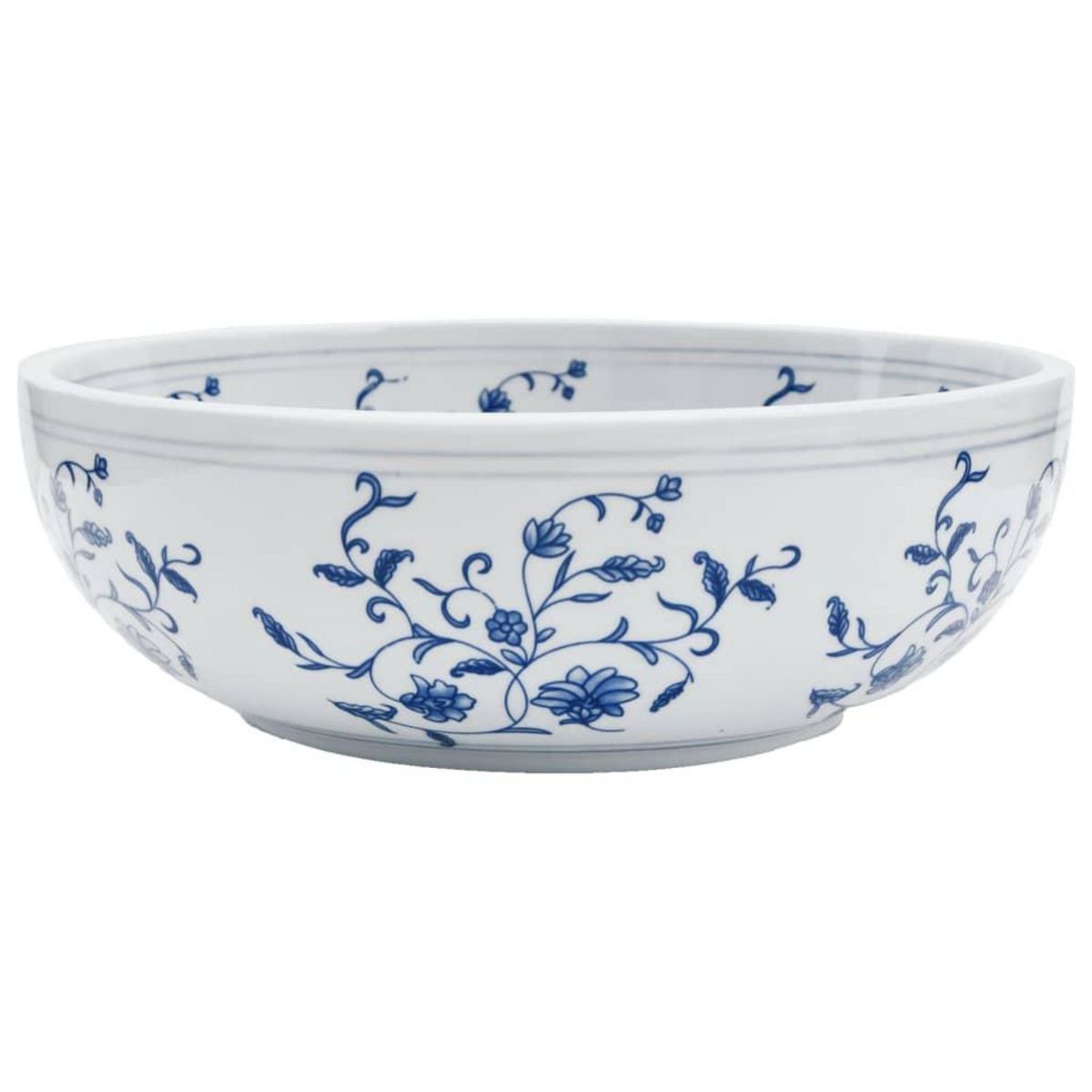 VIDAXL Vasque a poser blanc et bleu rond Φ41x14 cm ceramique
