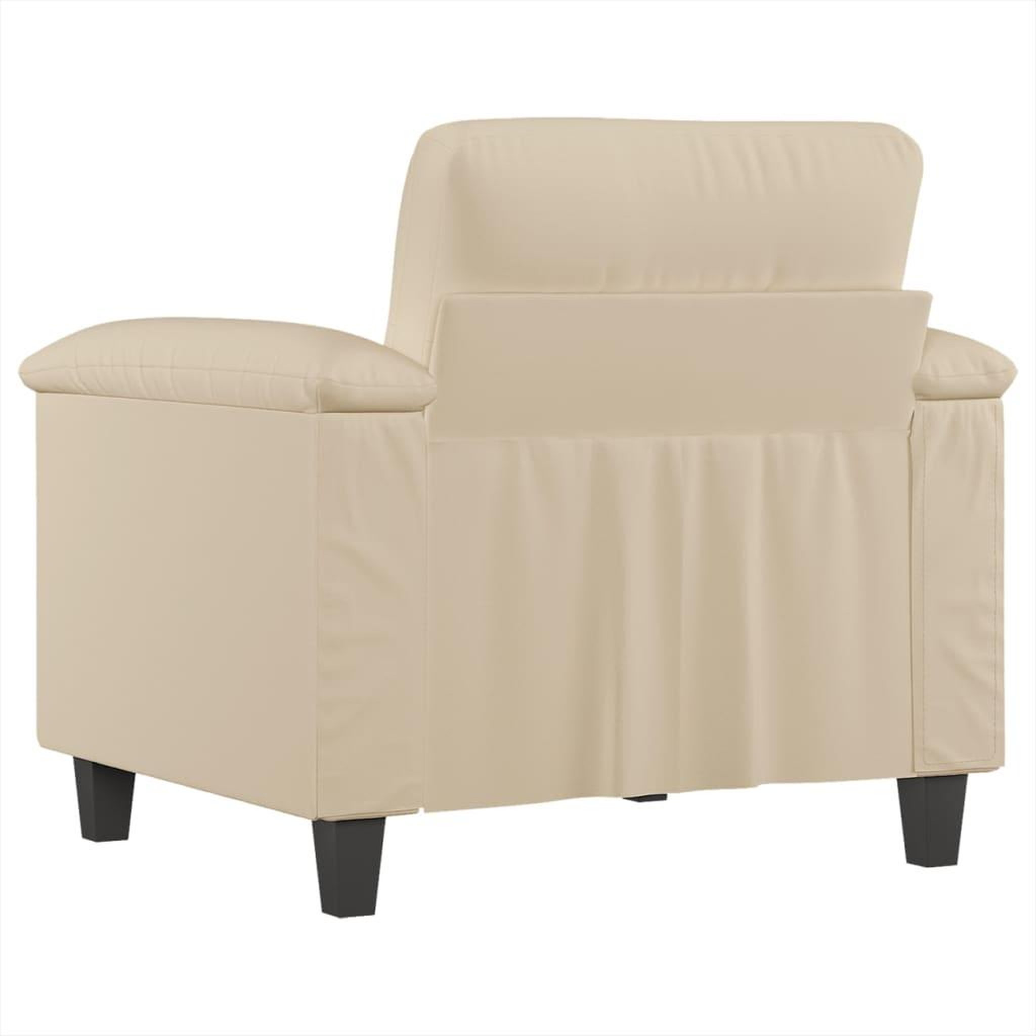 Voir la diapositive 5 : VIDAXL Chaise de canape creme 60 cm tissu microfibre