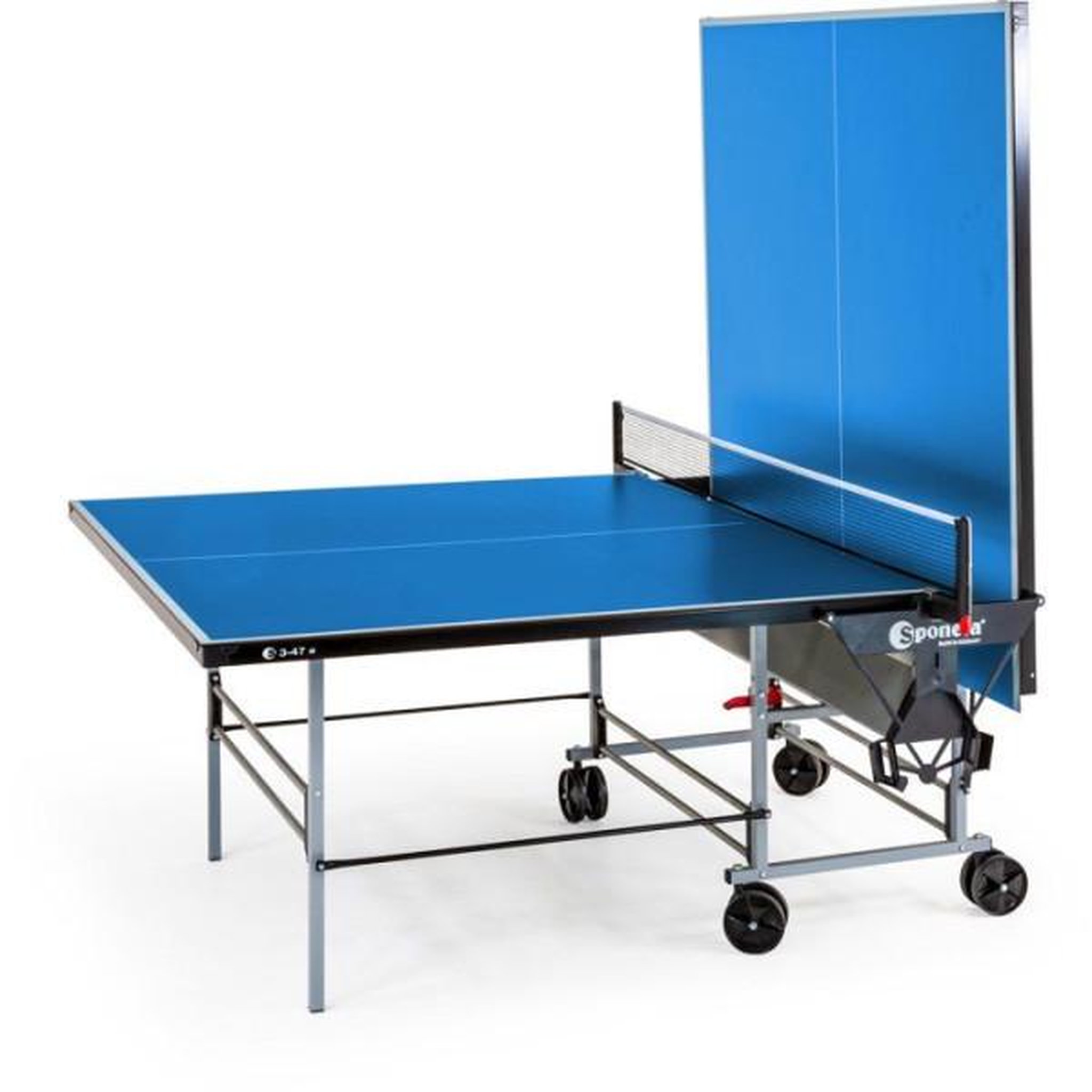Voir la diapositive 2 : S3 Table tennis de table - SPONETA - S3-47 e - Pliable - Usage extérieur - Demi-plateau relevable - Gris et bleu