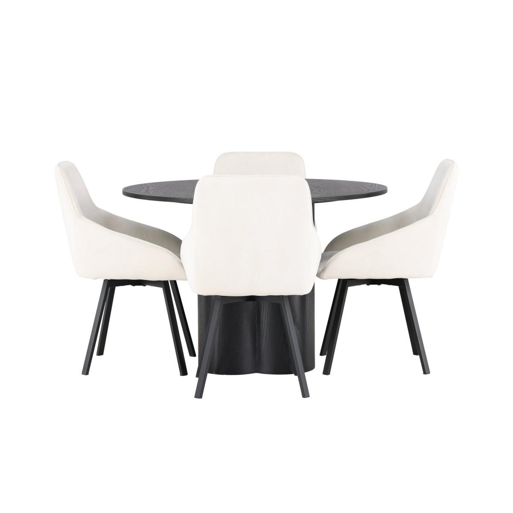Voir la diapositive 2 : Paris Prix Ensemble table à manger & 4 chaises  olivia & rosie  110cm noir & beige