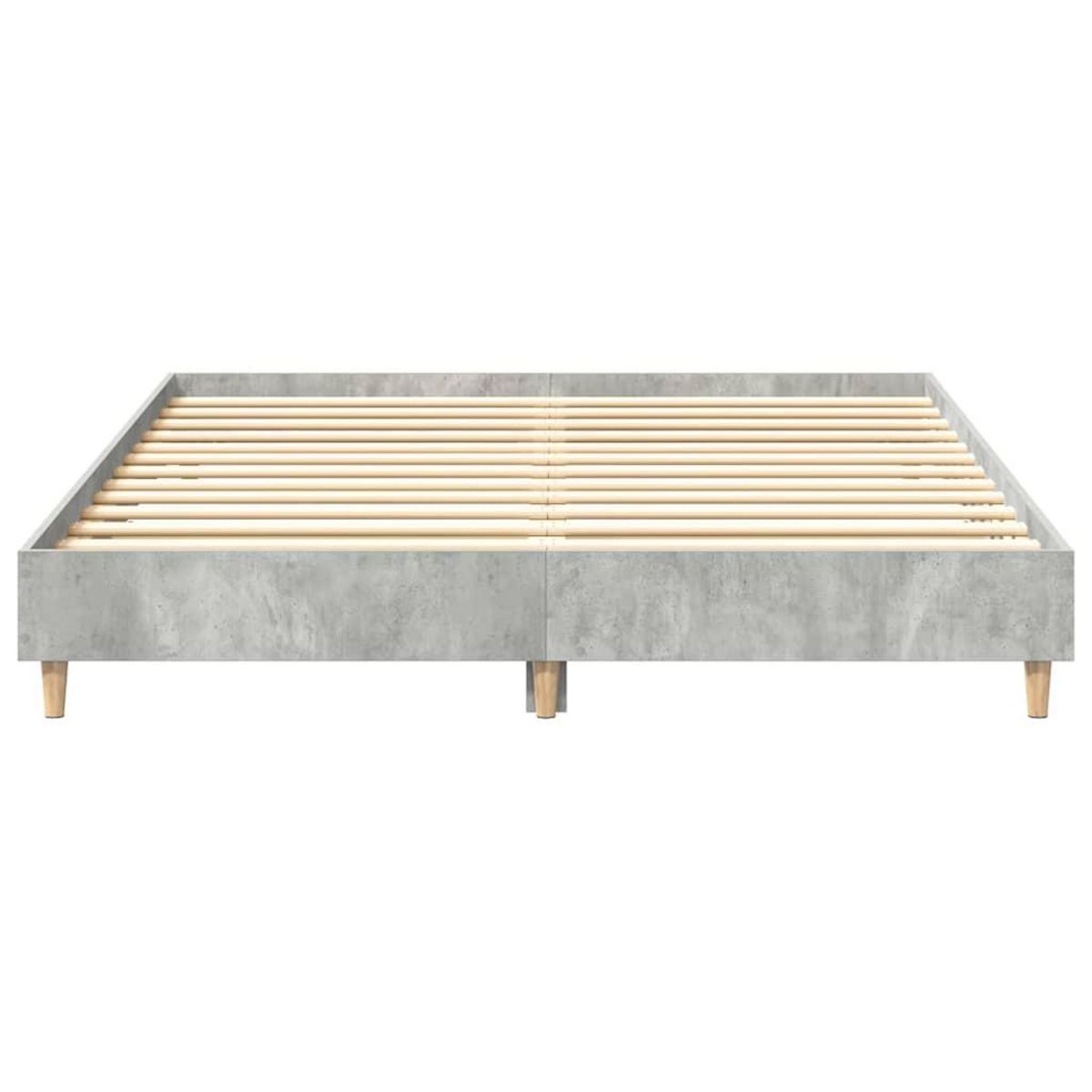 VIDAXL Cadre de lit sans matelas gris beton 140x200 cm bois ingenierie
