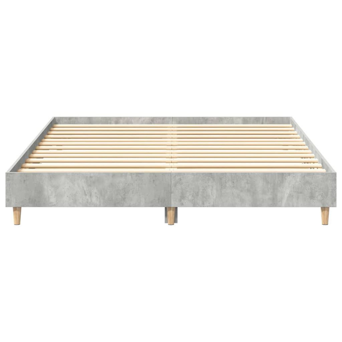 VIDAXL Cadre de lit sans matelas gris beton 140x200 cm bois ingenierie