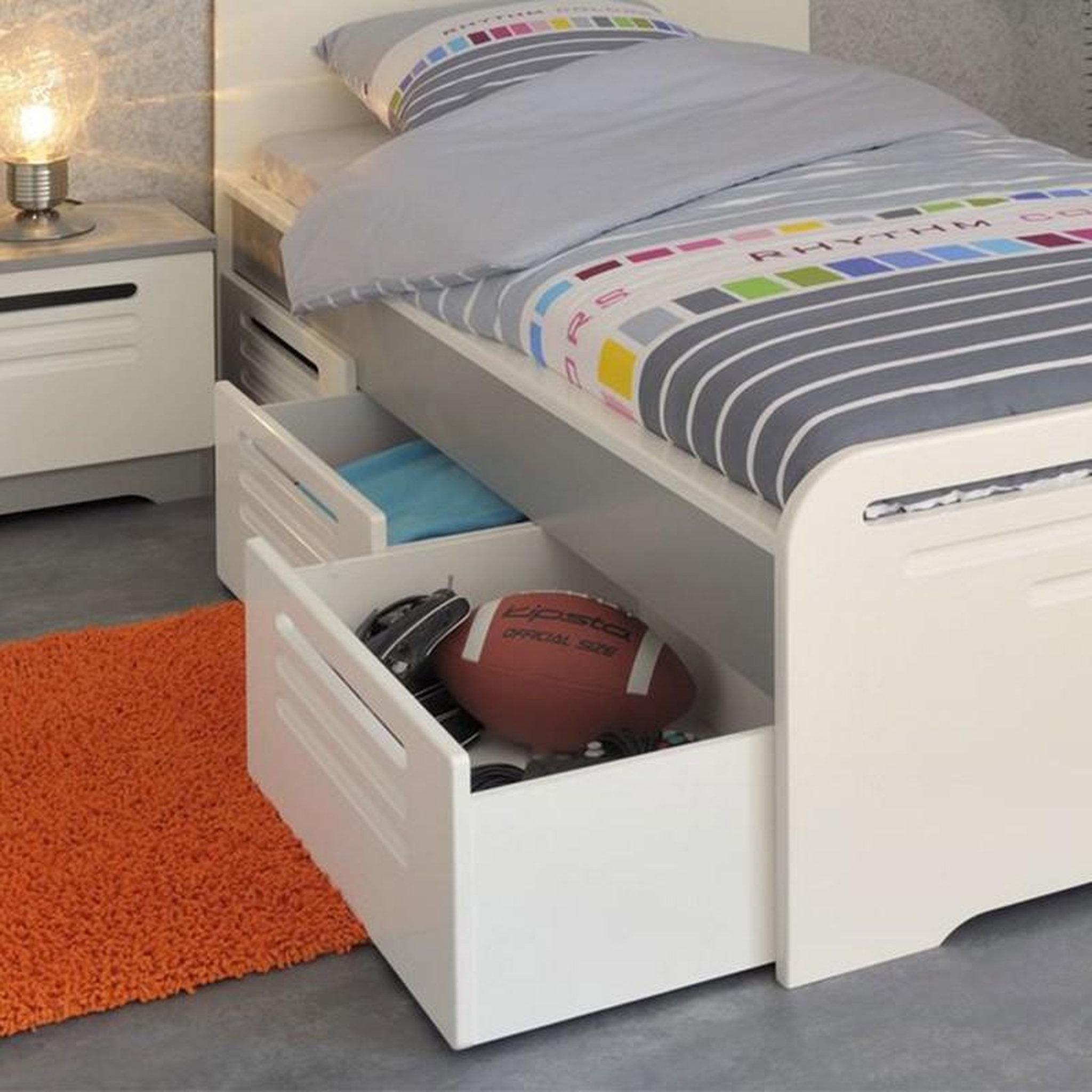 Voir la diapositive 2 : Paris Prix Tiroirs de Lit Enfant  Loft  Blanc