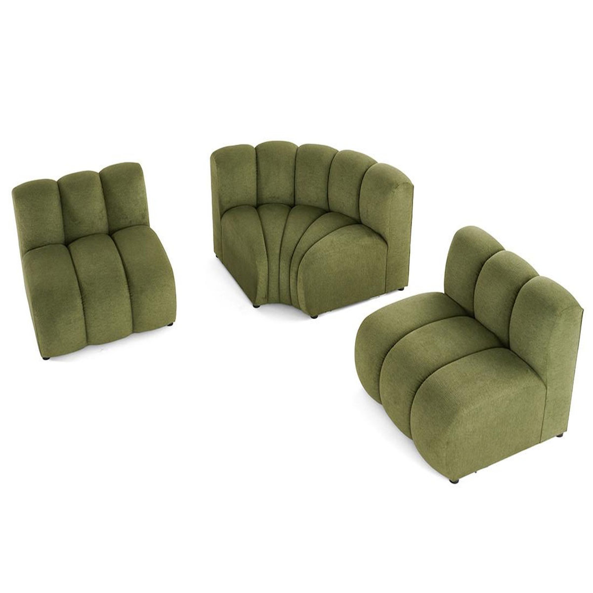 LISA DESIGN Debbie - canapé modulable d'angle réversible 4 places en tissu texturé