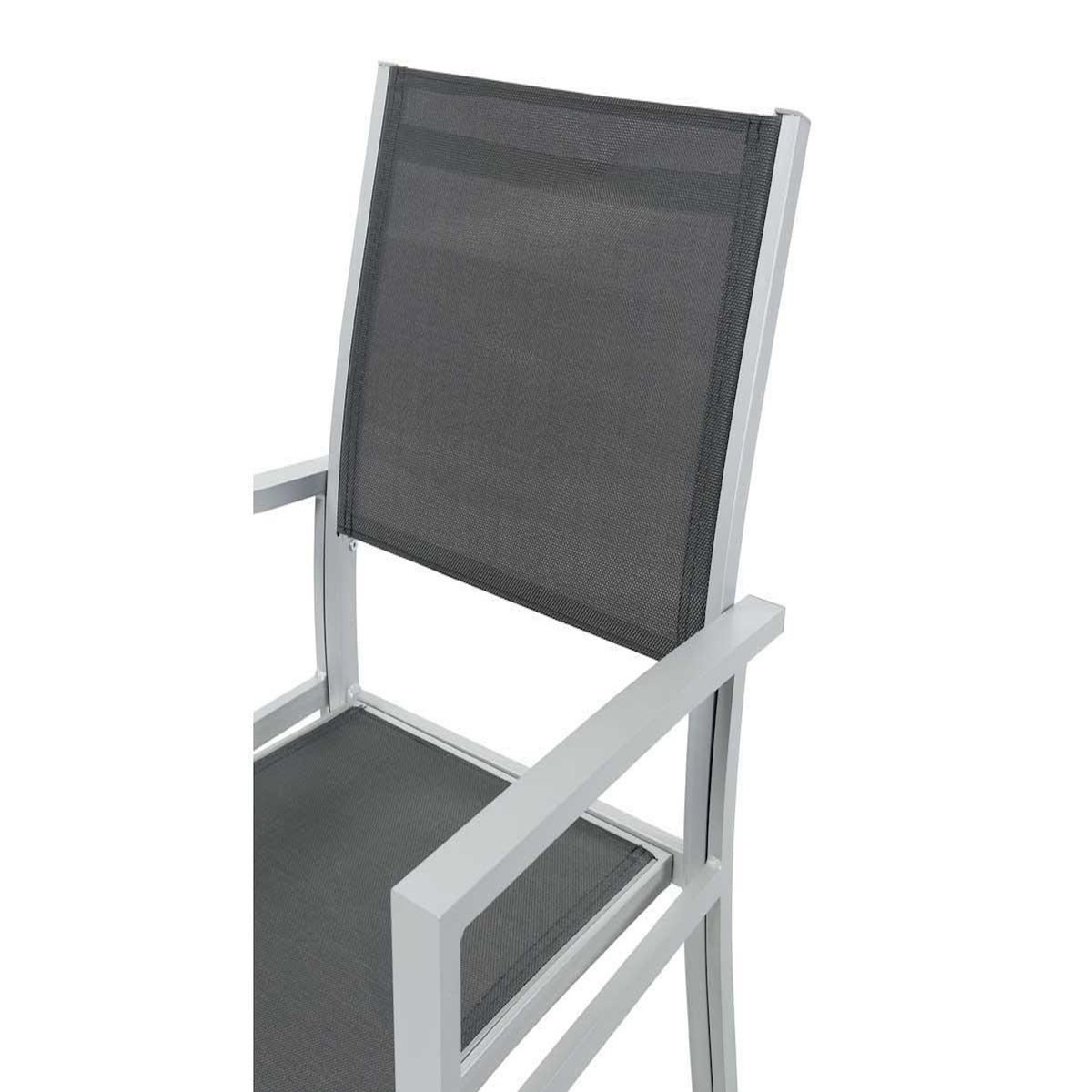 Habitat et Jardin Fauteuil jardin Alu/Textilène  Tropic  - Phoenix - Gris foncé - Lot de 2