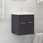 Voir la diapositive 1 : VIDAXL Armoire d'evier avec lavabo integre gris bois d'ingenierie