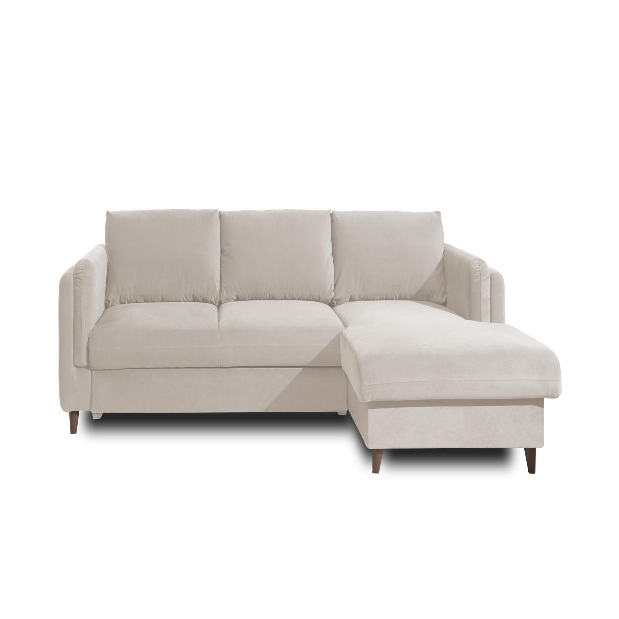 Voir la diapositive 1 : BEST MOBILIER Brooke - canapé d'angle droit - convertible avec coffre - 4 places - en velours