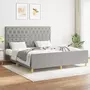 VIDAXL Cadre de lit avec tete de lit Gris clair 160x200 cm Tissu