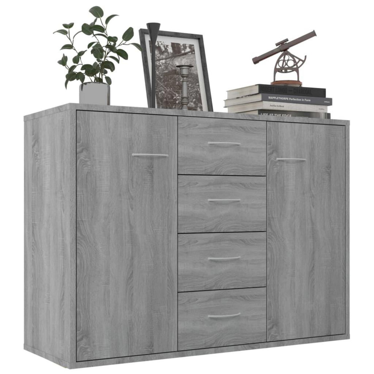 VIDAXL Buffet Sonoma gris 88x30x65 cm Bois d'ingenierie