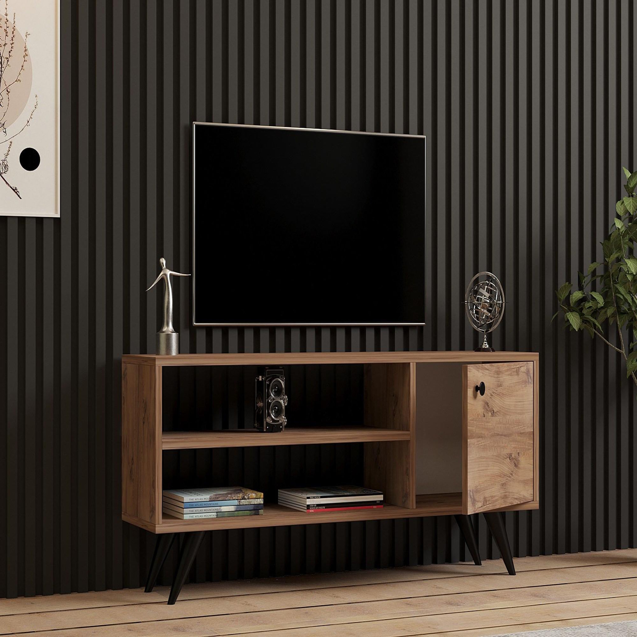 Voir la diapositive 4 : Habitat et Jardin Meuble tv en bois  jena  - 120 x 29 x 50 cm - pin atlantique