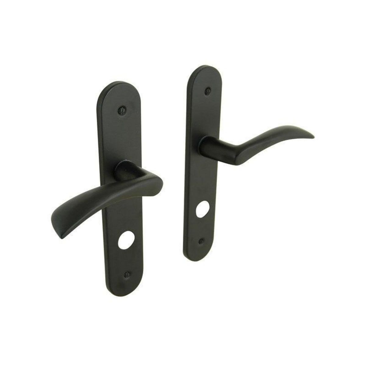 CENTRALE BRICO Lot de 2 poignées de porte Azur conda/décondamnation, INSPIRE,  entraxe 165 mm noir mat