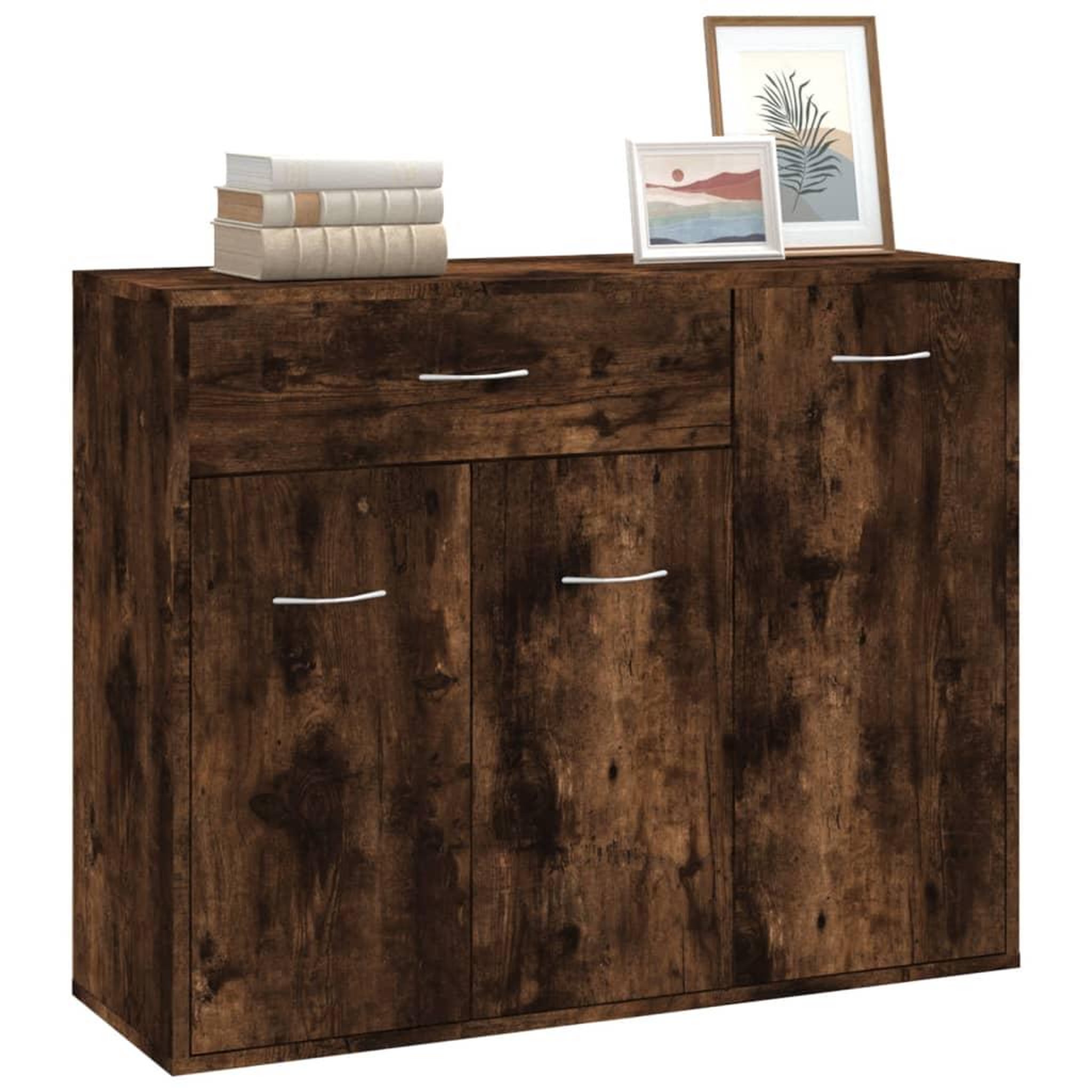 Voir la diapositive 4 : VIDAXL Buffet Chene fume 88x30x70 cm Bois d'ingenierie