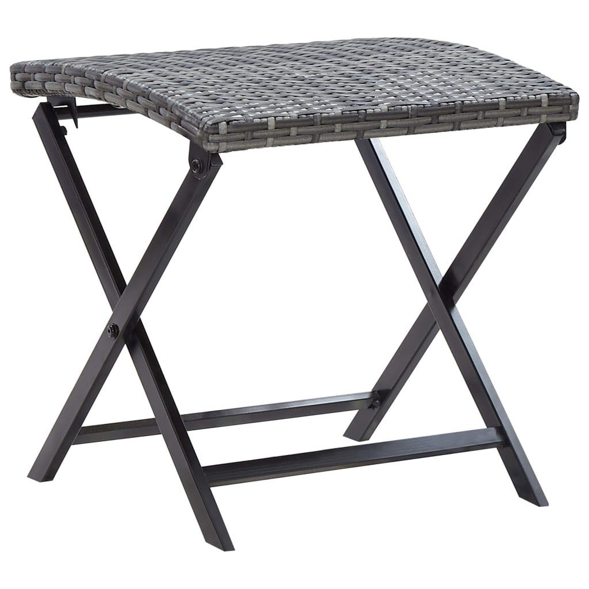 VIDAXL Tabouret pliable resine tressee gris