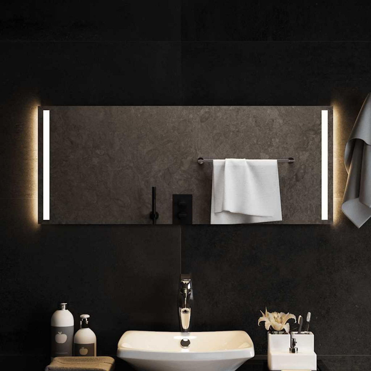 VIDAXL Miroir de salle de bain a LED 100x40 cm