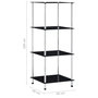 Voir la diapositive 5 : VIDAXL Etagere 4 niveaux Noir 40x40x100 cm Verre trempe