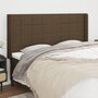 Voir la diapositive 1 : VIDAXL Tete de lit avec oreilles Marron fonce 203x16x118/128 cm Tissu