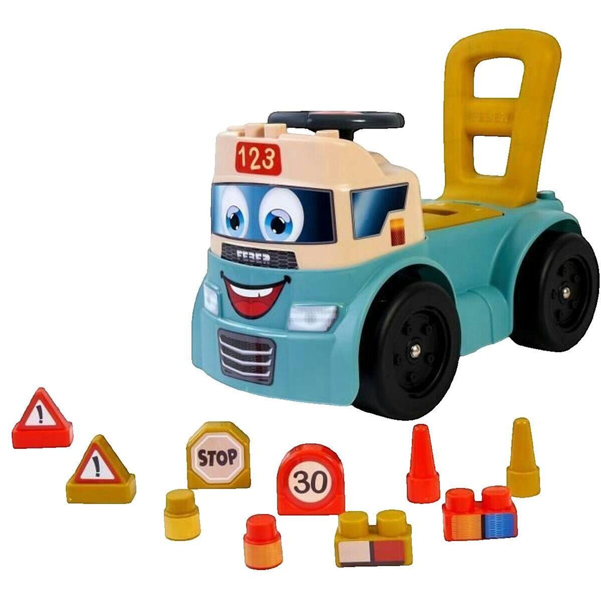 FEBER Jeu Feber MotoBlocks bleu 3-en-1 avec 10 blocs de construction