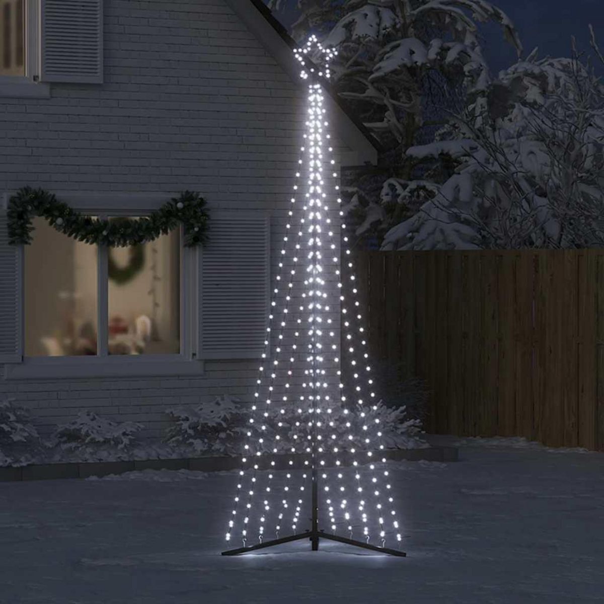 VIDAXL Sapin de Noël a LED 495 LED blanc froid 300,5 cm