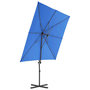 Voir la diapositive 3 : VIDAXL Parasol de jardin en porte-a-faux avec mat en acier bleu azure
