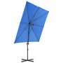 Voir la diapositive 3 : VIDAXL Parasol de jardin en porte-a-faux avec mat en acier bleu azure
