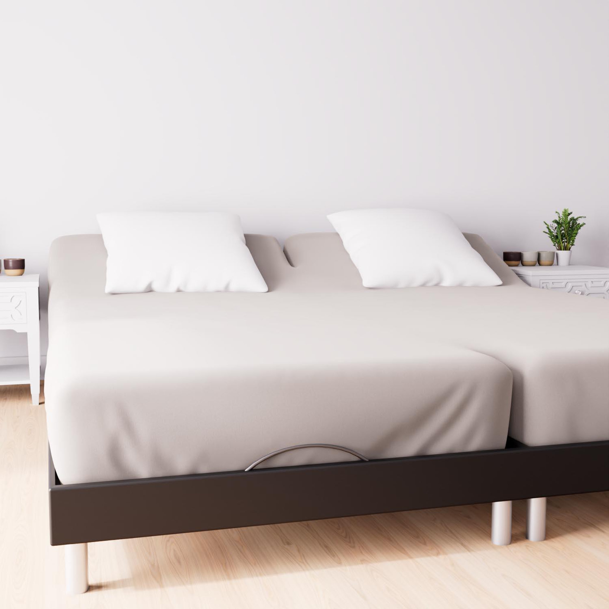 Voir la diapositive 2 : SOLEIL D'OCRE Drap housse en coton 57 fils uni, par soleil d'ocre