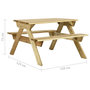 Voir la diapositive 6 : VIDAXL Table de pique-nique et bancs 110x123x73cm Bois de pin impregne