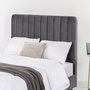 Voir la diapositive 6 : CONCEPT USINE Lit 160x200 cm en velours gris OXFORD