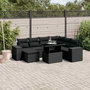 Voir la diapositive 1 : VIDAXL Salon de jardin 8 pcs avec coussins noir resine tressee