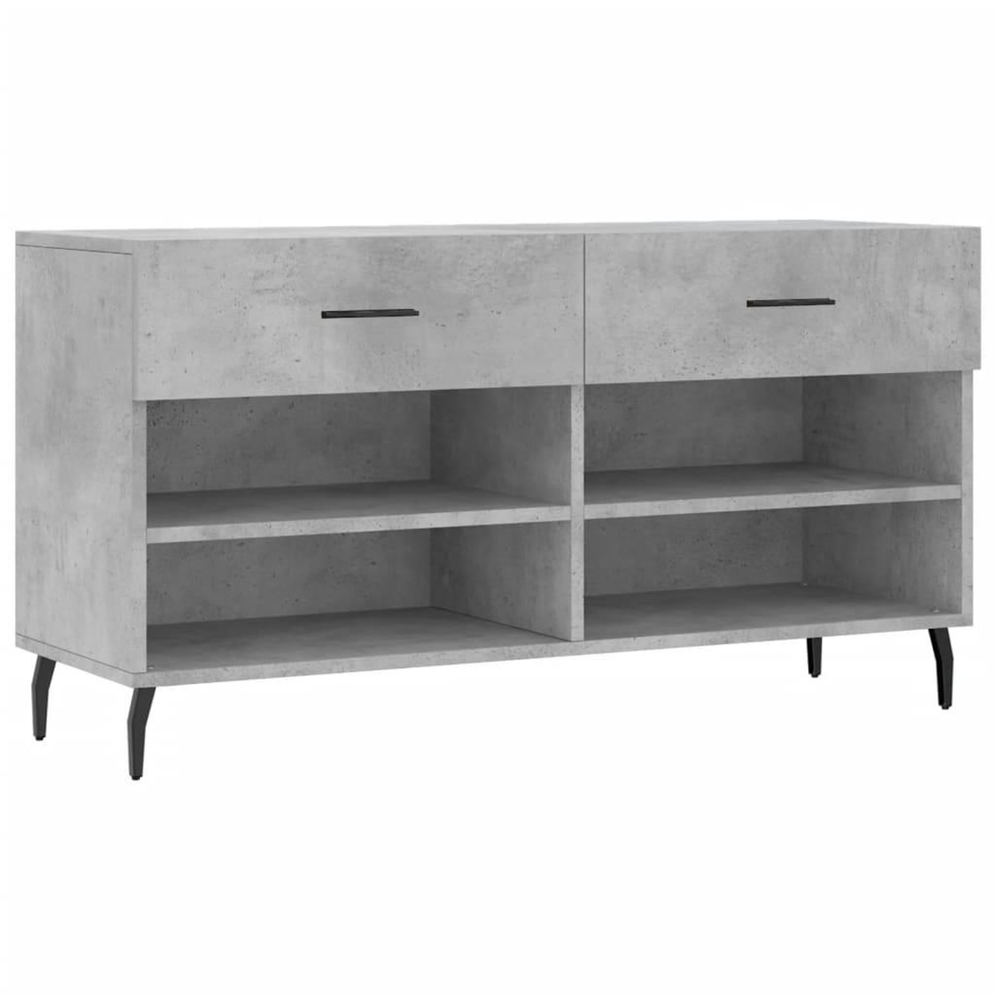 Voir la diapositive 2 : VIDAXL Banc a chaussures gris beton 102x35x55 cm bois d'ingenierie