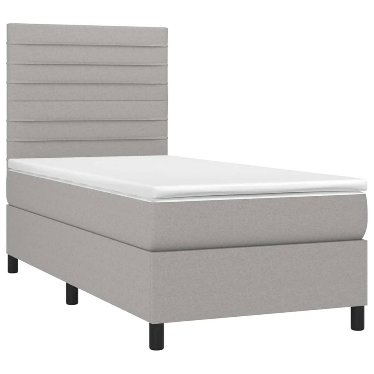 VIDAXL Sommier a lattes de lit avec matelas et LED Gris clair 80x200cm