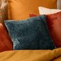 Voir la diapositive 3 : ATMOSPHERA Coussin Jacquard en Flanelle  Lyno  40x40cm Bleu