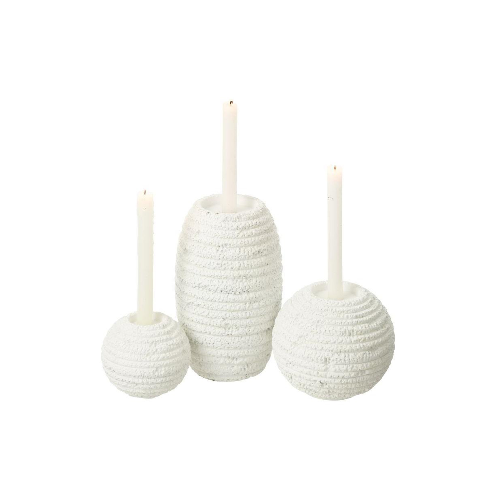 Voir la diapositive 4 : J-LINE Chandelier Rond en Ciment  Creta  18cm Blanc
