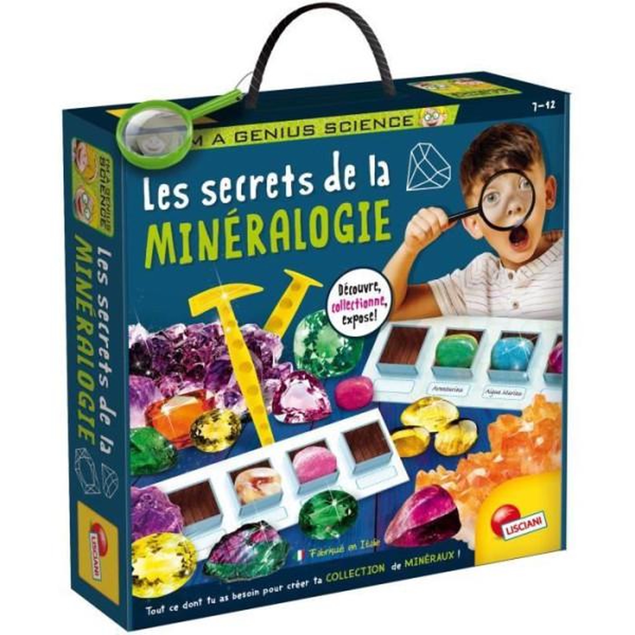 LISCIANI GIOCHI Les secrets de la minéalogie - kit scientifique - i'm a genius - minéraux authentiques