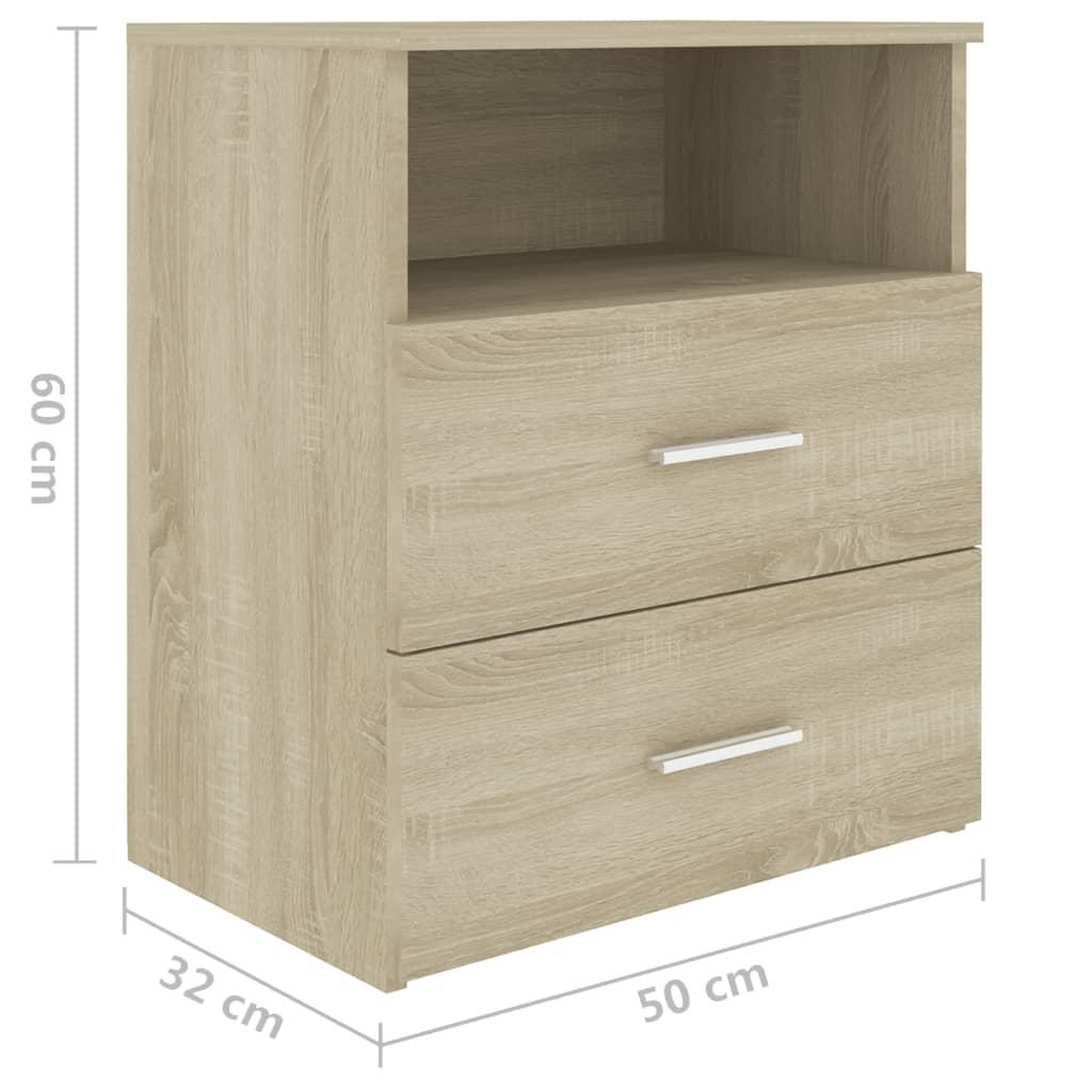 Voir la diapositive 6 : VIDAXL Tables de chevet 2 pcs Chene sonoma 50x32x60 cm