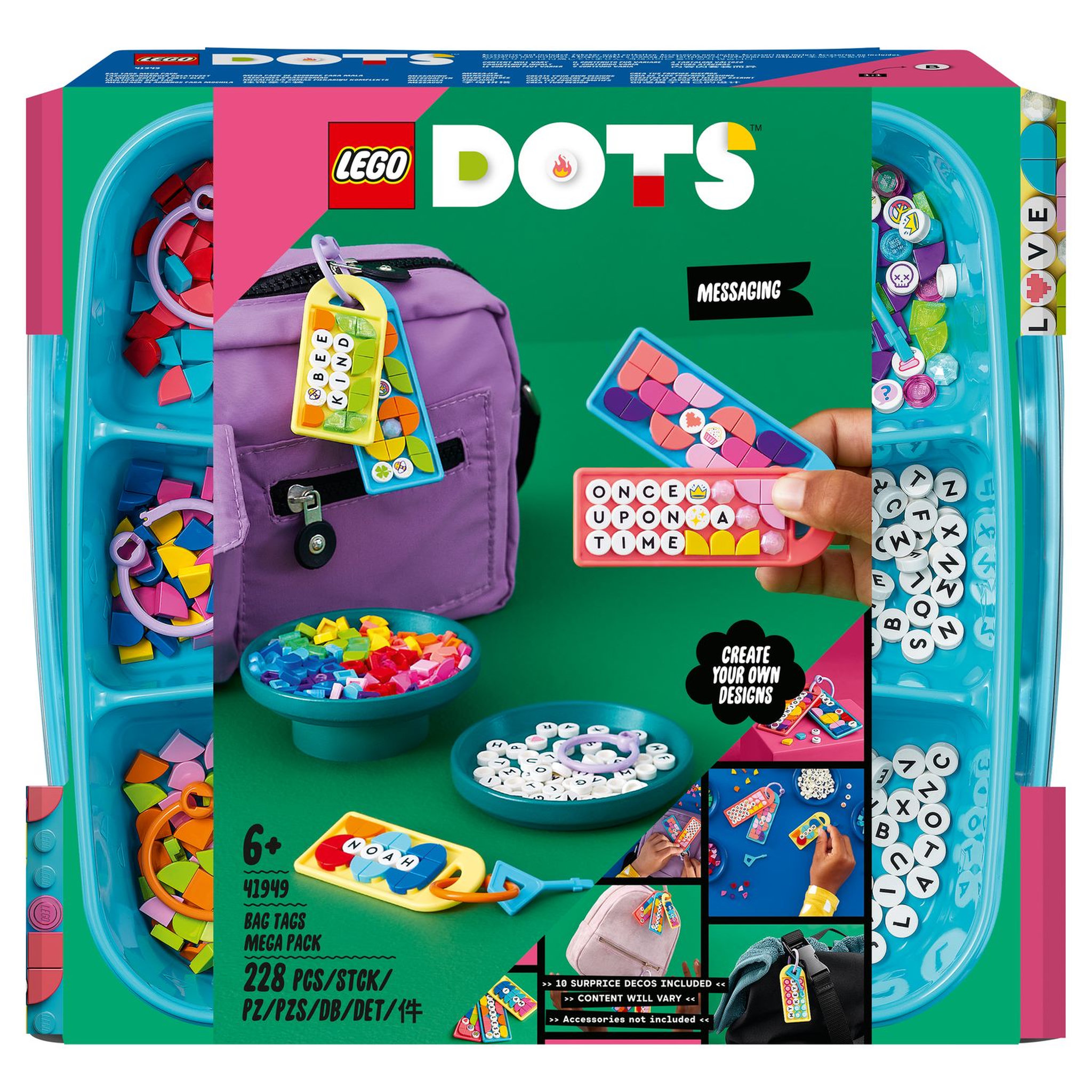 Voir la diapositive 1 : LEGO DOTS 41949 La Méga-Boîte de Porte-clés - Messages, Loisirs Créatifs Enfants