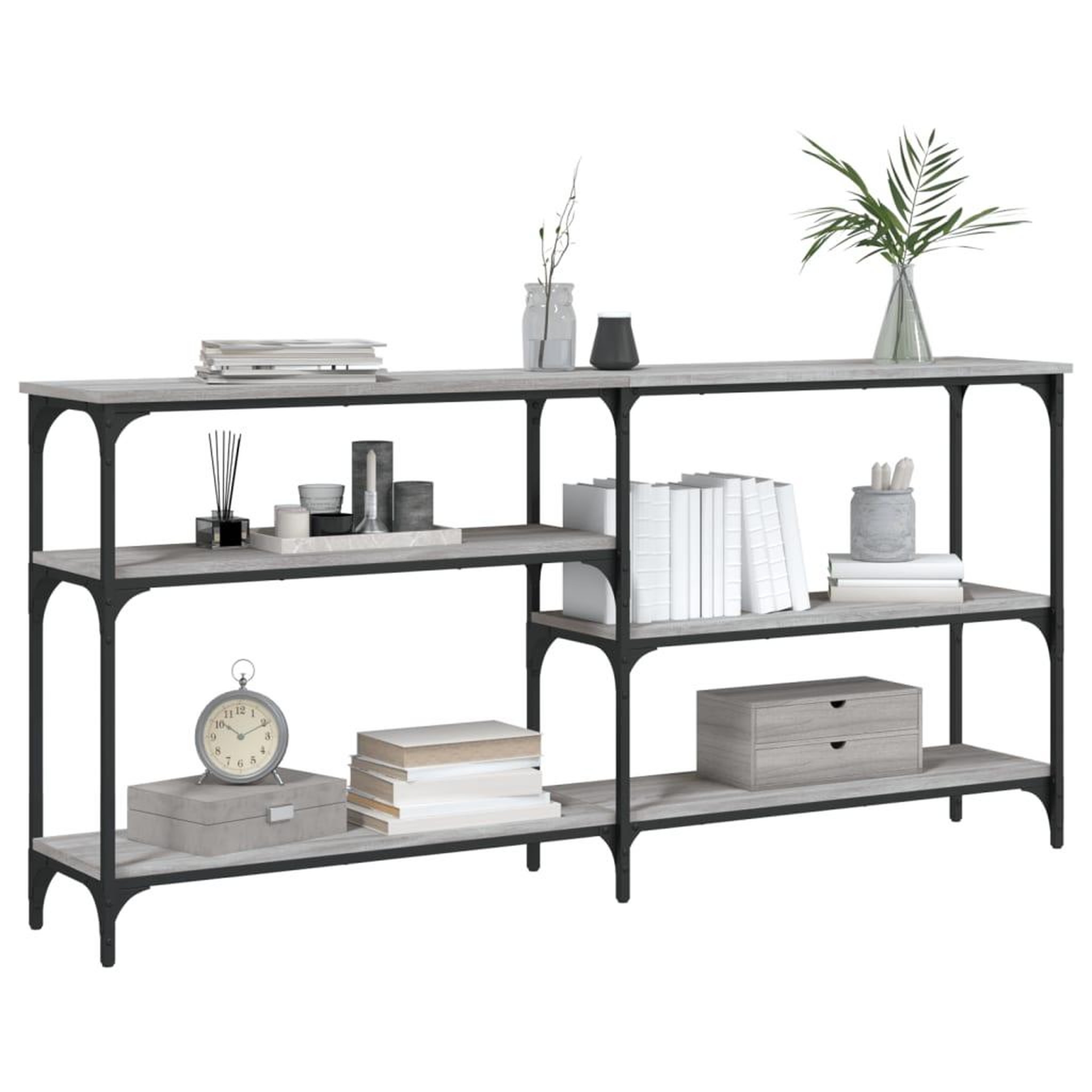 Voir la diapositive 3 : VIDAXL Table console sonoma gris 160x29x75 cm bois d'ingenierie