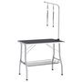 Voir la diapositive 1 : VIDAXL Table de toilettage reglable de chiens avec 2 boucles et panier
