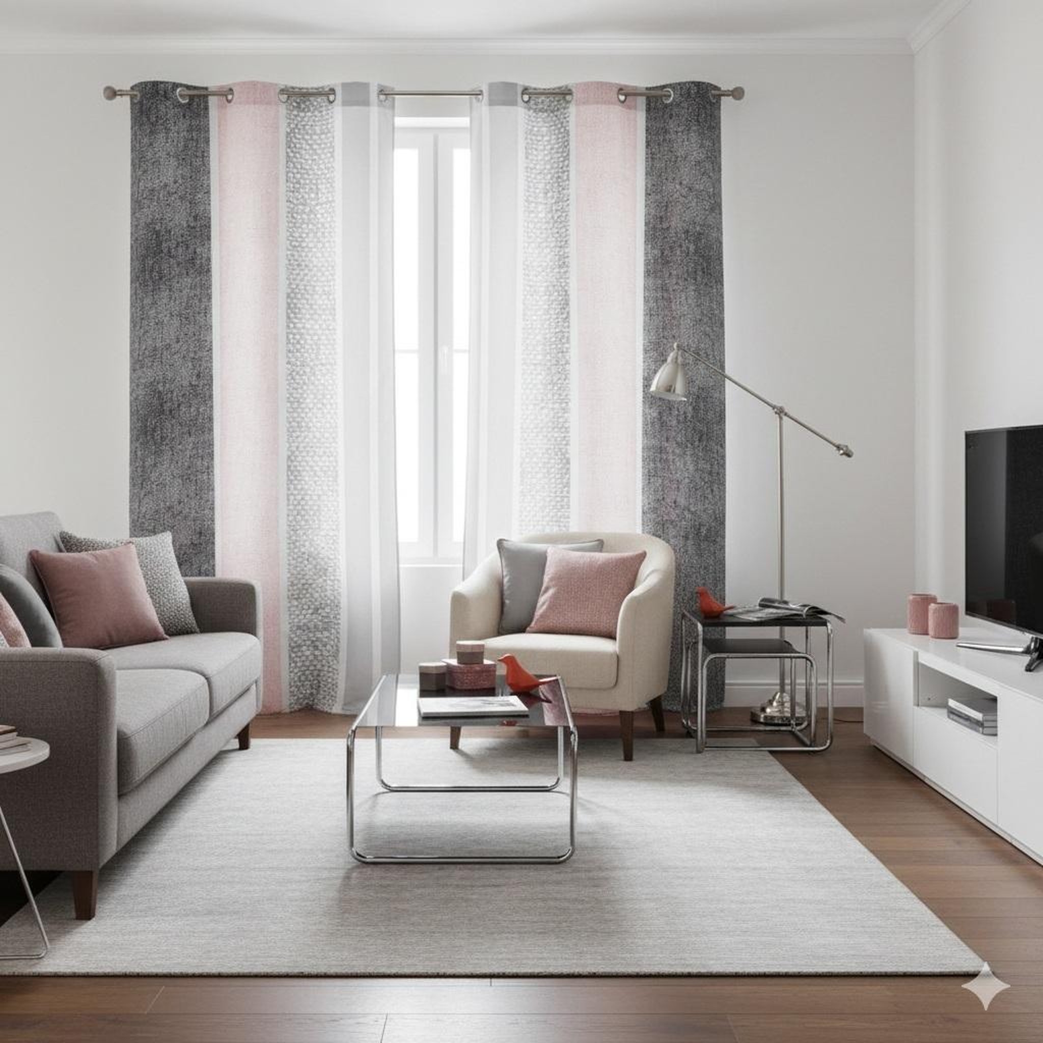 Voir la diapositive 4 : Eden Rideau a oeillets 140 x 240 cm textilio rose