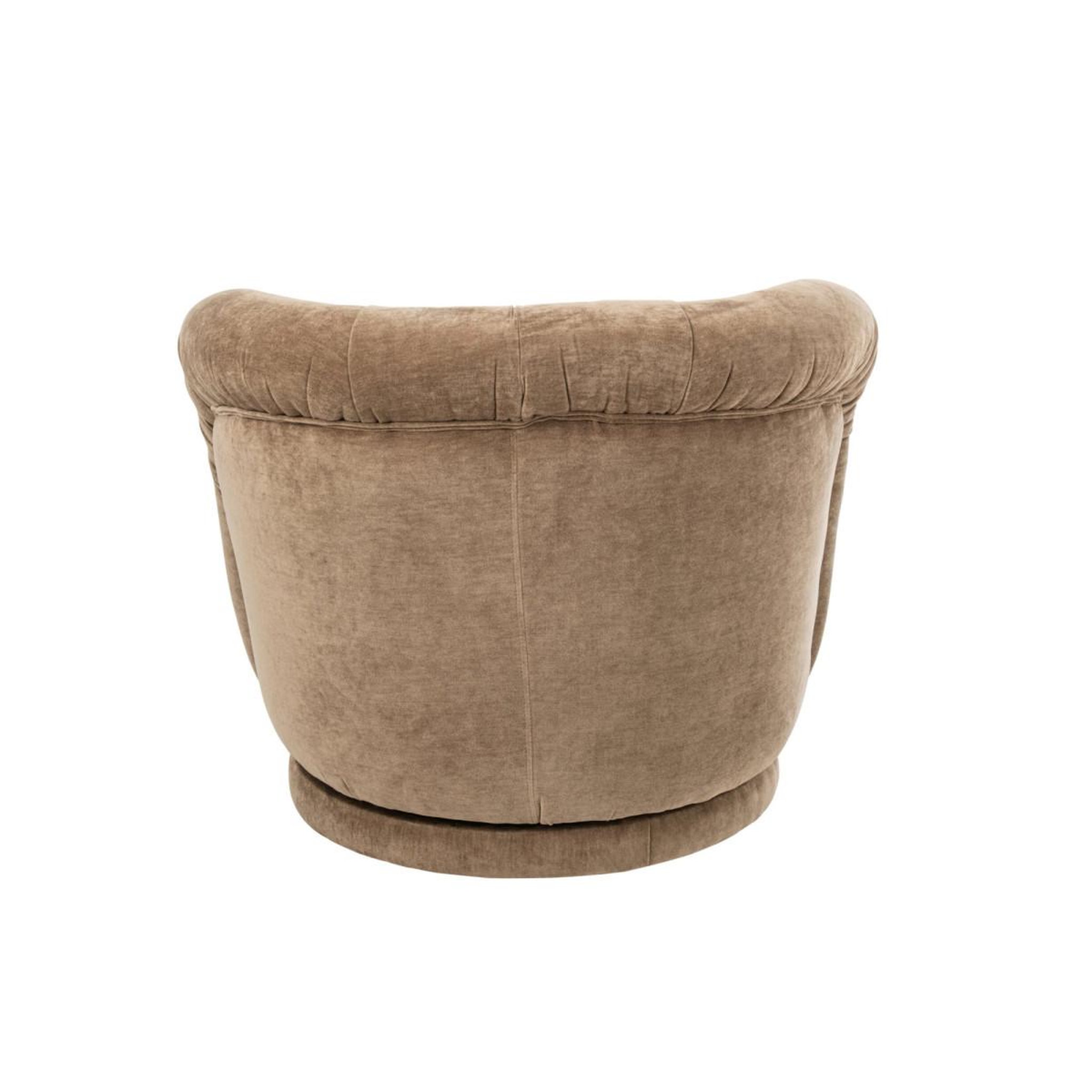 Voir la diapositive 4 : J-LINE Fauteuil pivotant en tissu  macaron  87cm taupe