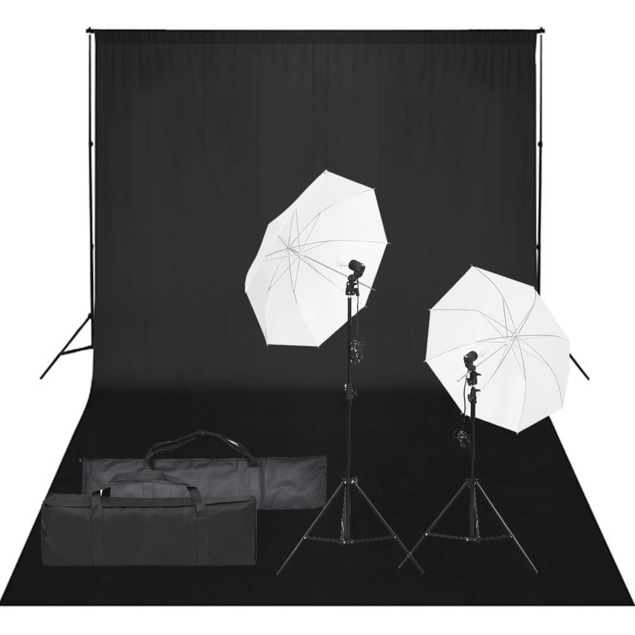 VIDAXL Kit de studio photo avec eclairage et toile de fond