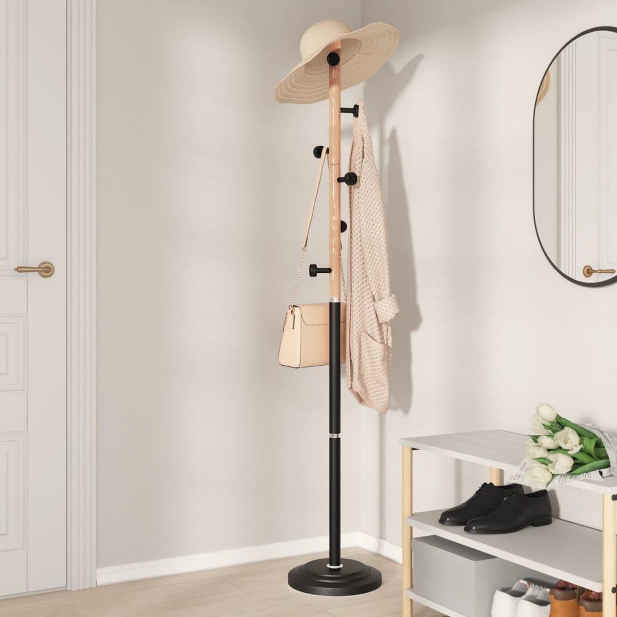 Voir la diapositive 3 : VIDAXL Porte-manteau noir 177 cm fer enduit de poudre