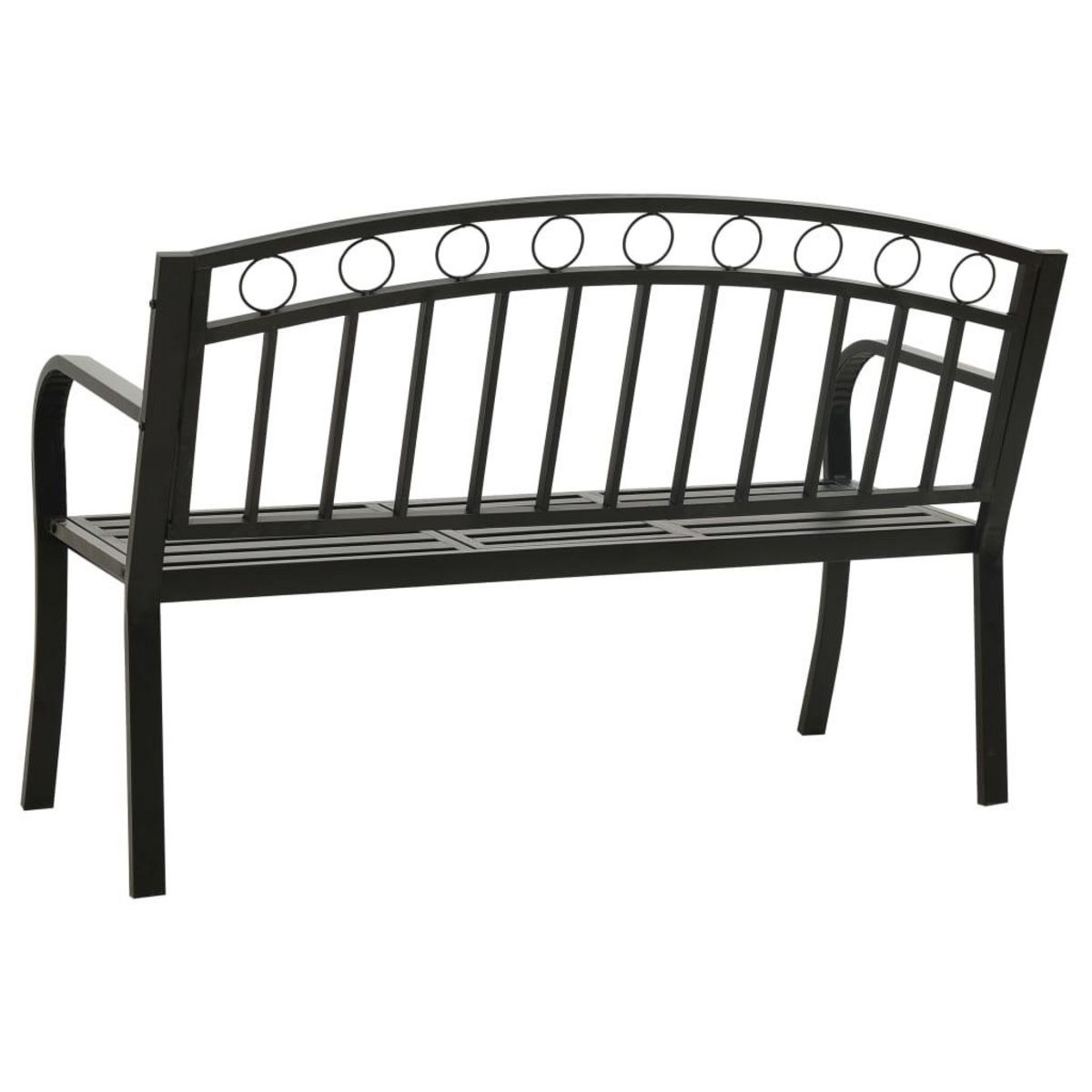 VIDAXL Banc de jardin avec table Noir 120 cm Acier