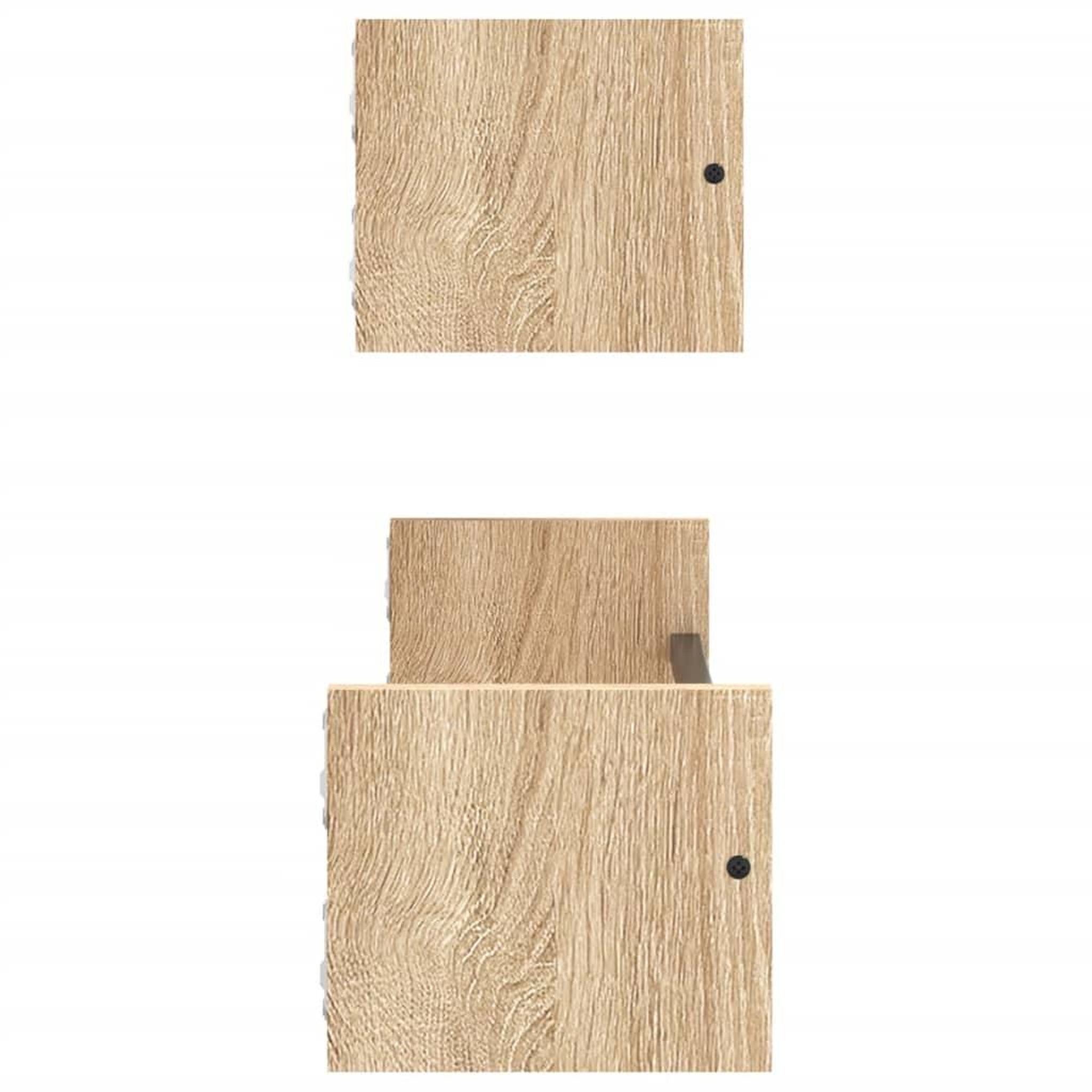 Voir la diapositive 5 : VIDAXL Etageres murales avec barres 2 pcs chene sonoma 60x16x14 cm