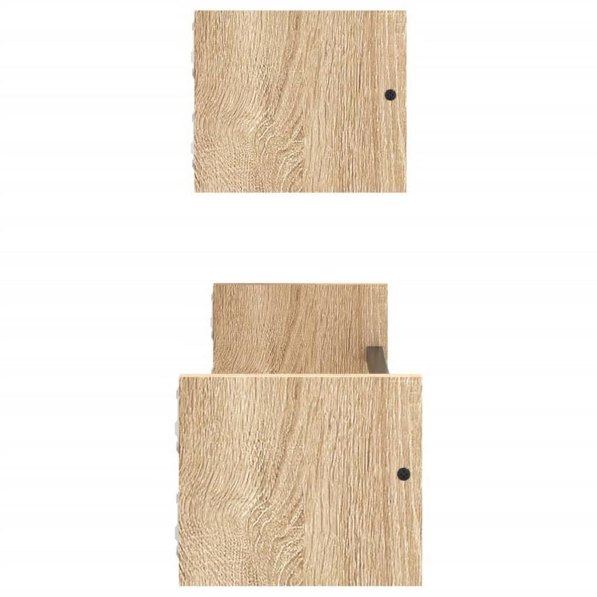 VIDAXL Etageres murales avec barres 2 pcs chene sonoma 60x16x14 cm