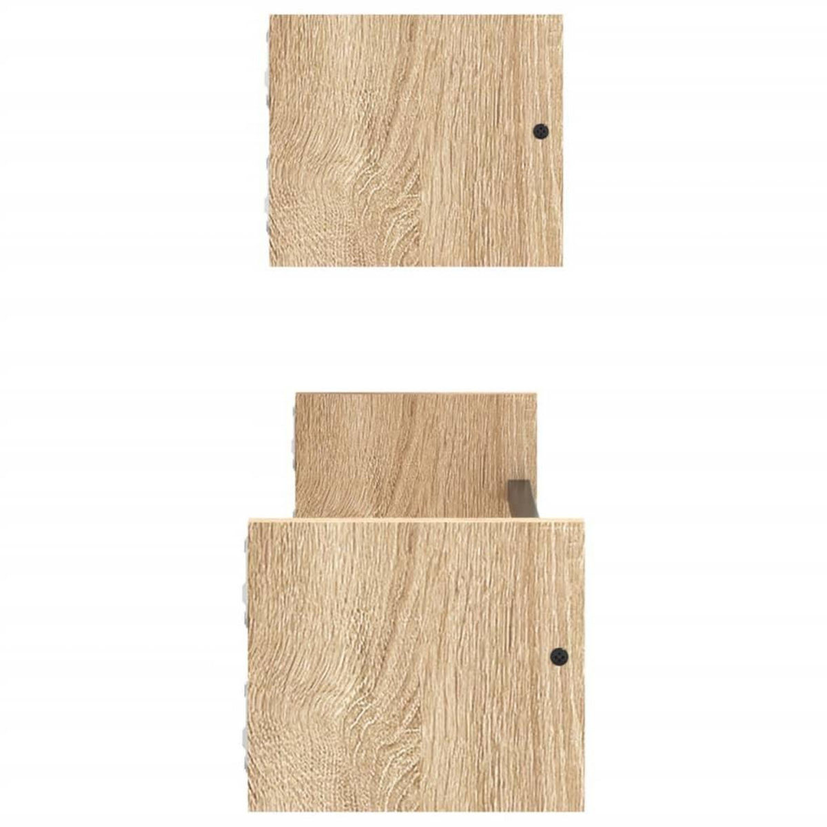 VIDAXL Etageres murales avec barres 2 pcs chene sonoma 60x16x14 cm