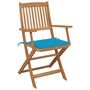 Voir la diapositive 3 : VIDAXL Chaises pliables de jardin lot de 8 avec coussins Bois d'acacia