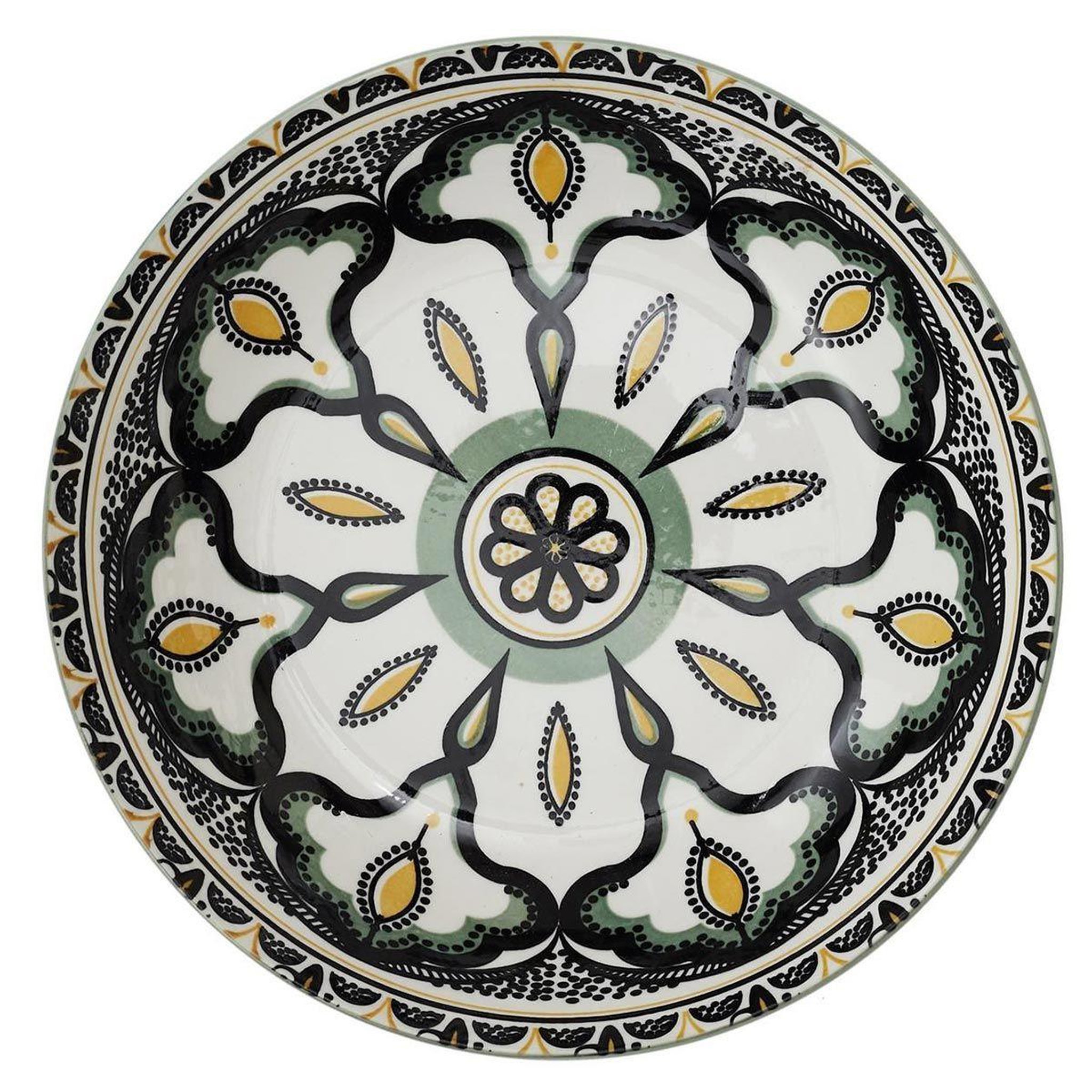 The Home Deco Factory Lot de 6 assiettes creuses  mandala  20cm vert