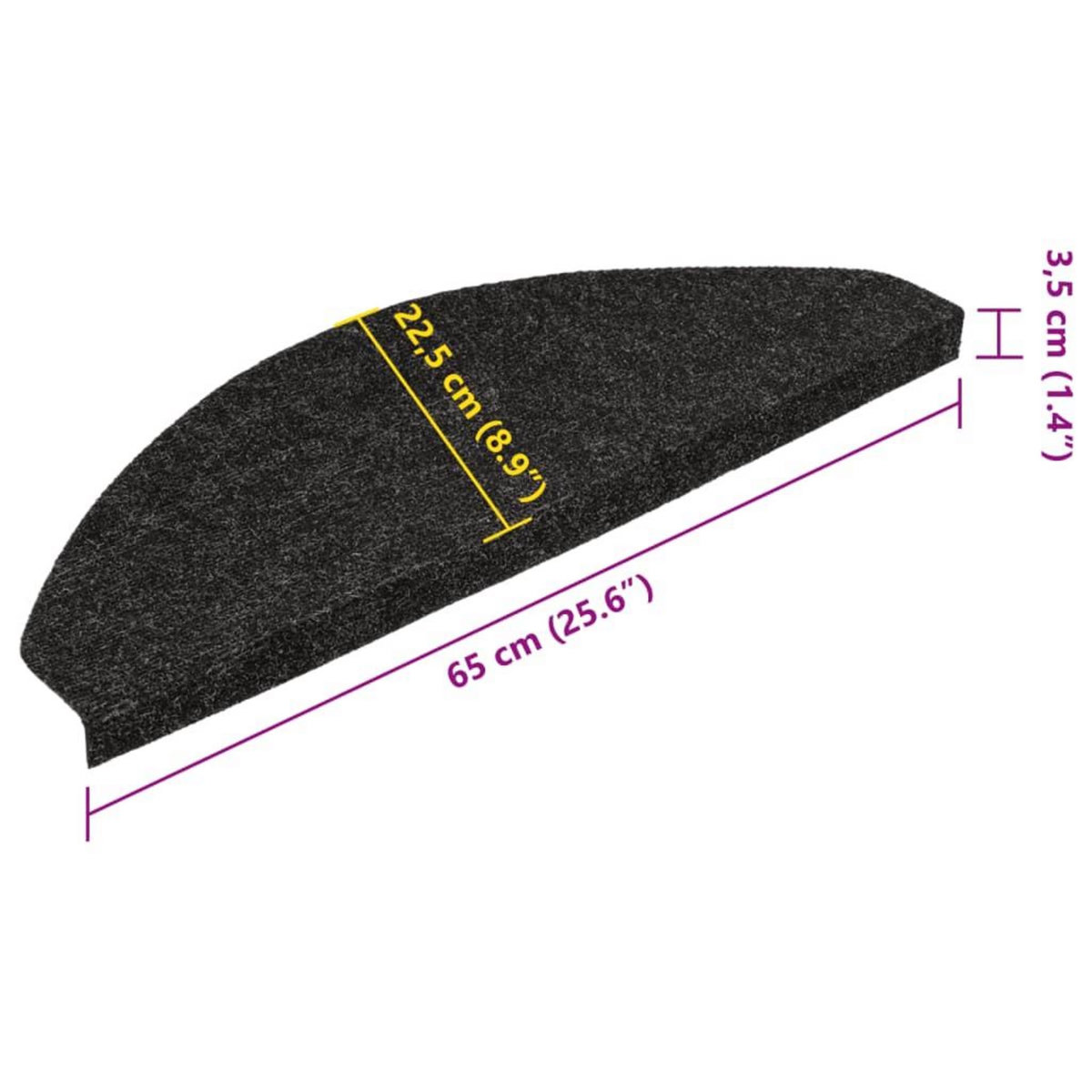 VIDAXL Tapis d'escalier autocollants 15 pcs 65x22,5x3,5 cm Anthracite