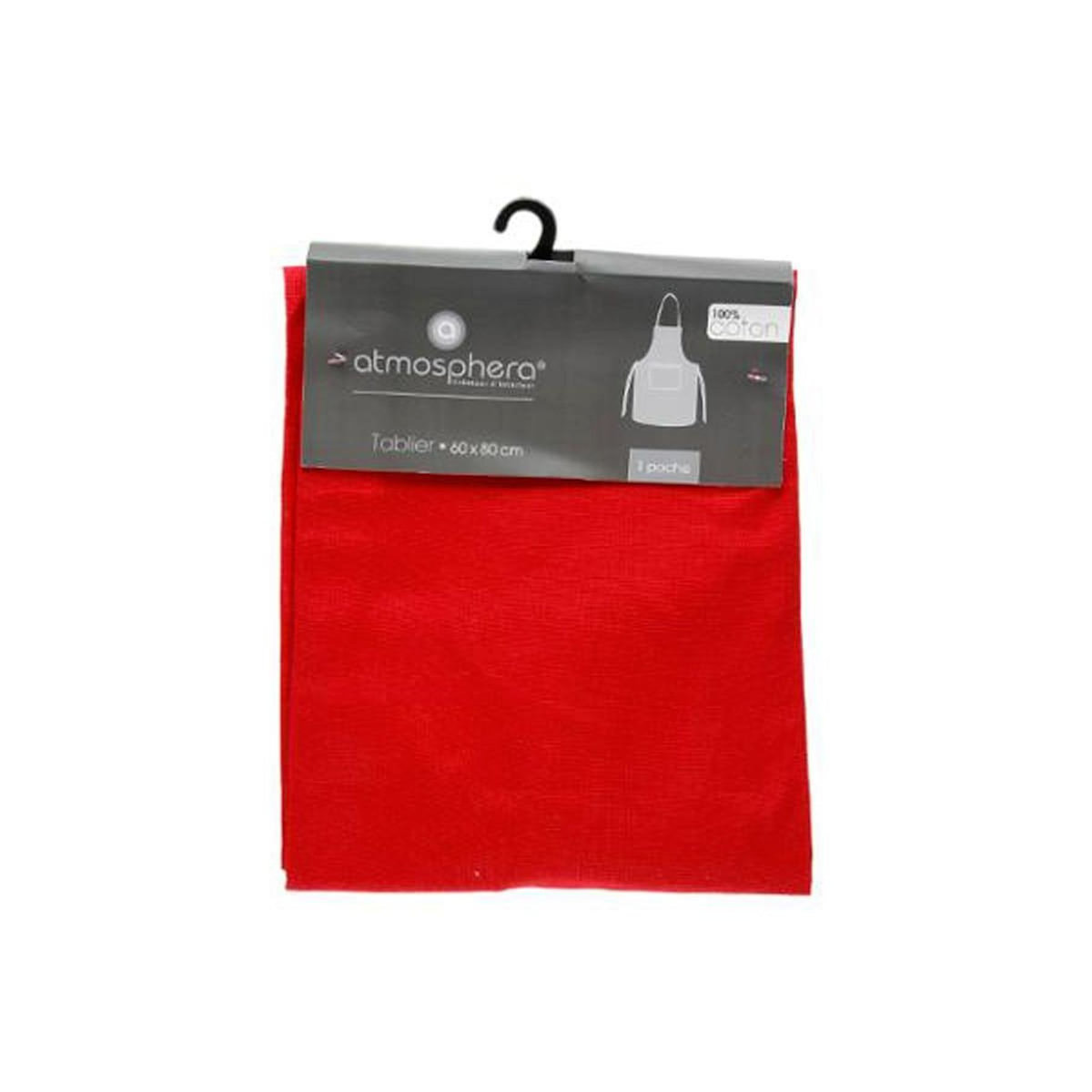 ATMOSPHERA Tablier de Cuisine  Coton  80cm Rouge